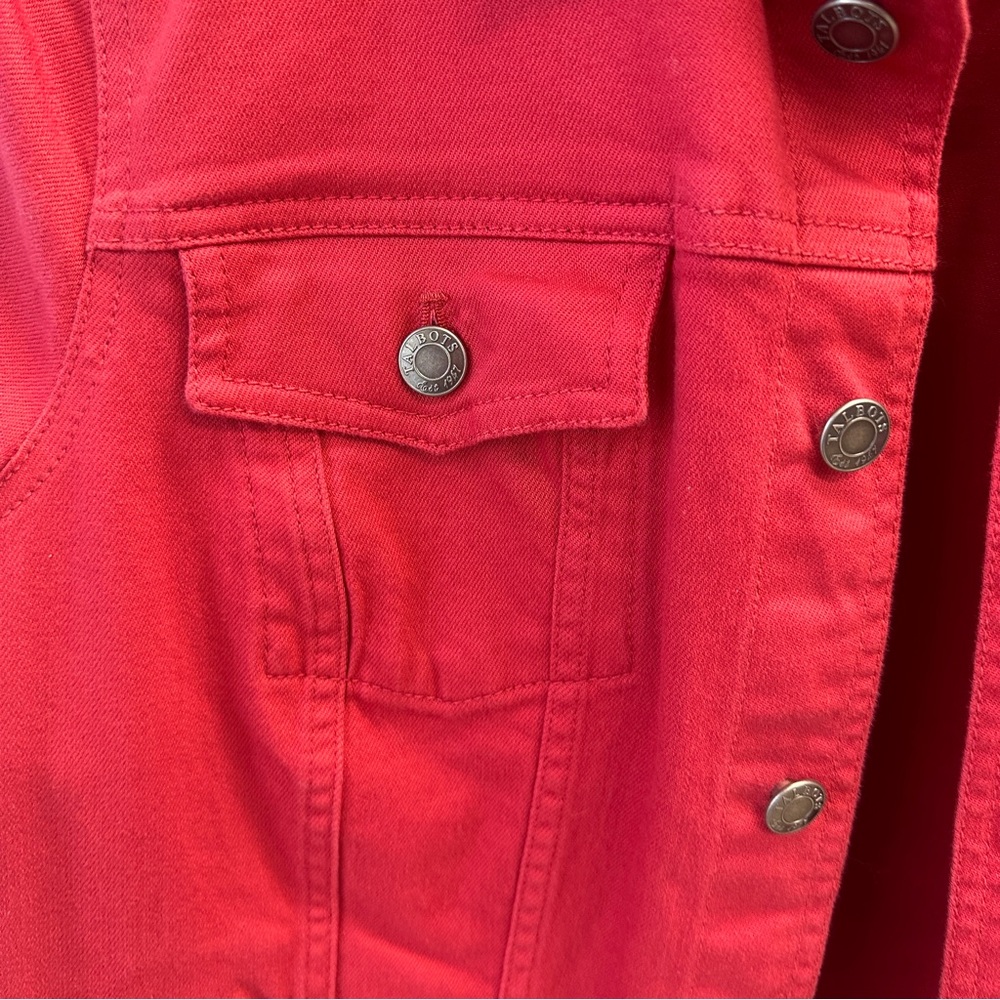 Talbots Petites Red Denim Jacket – Size XLP - Picture 2 of 6